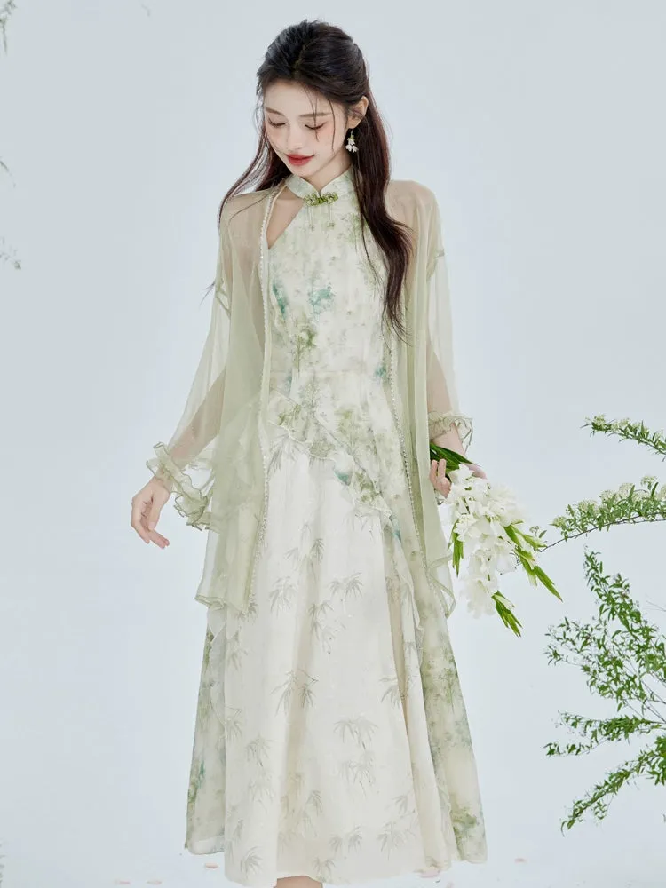 Cheongsam x Modern Hanfu: Dancing Leaves