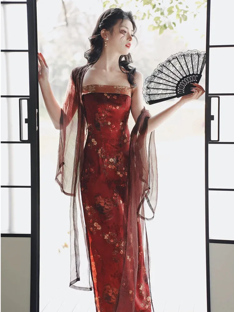 Cheongsam x Modern Hanfu: Scarlet