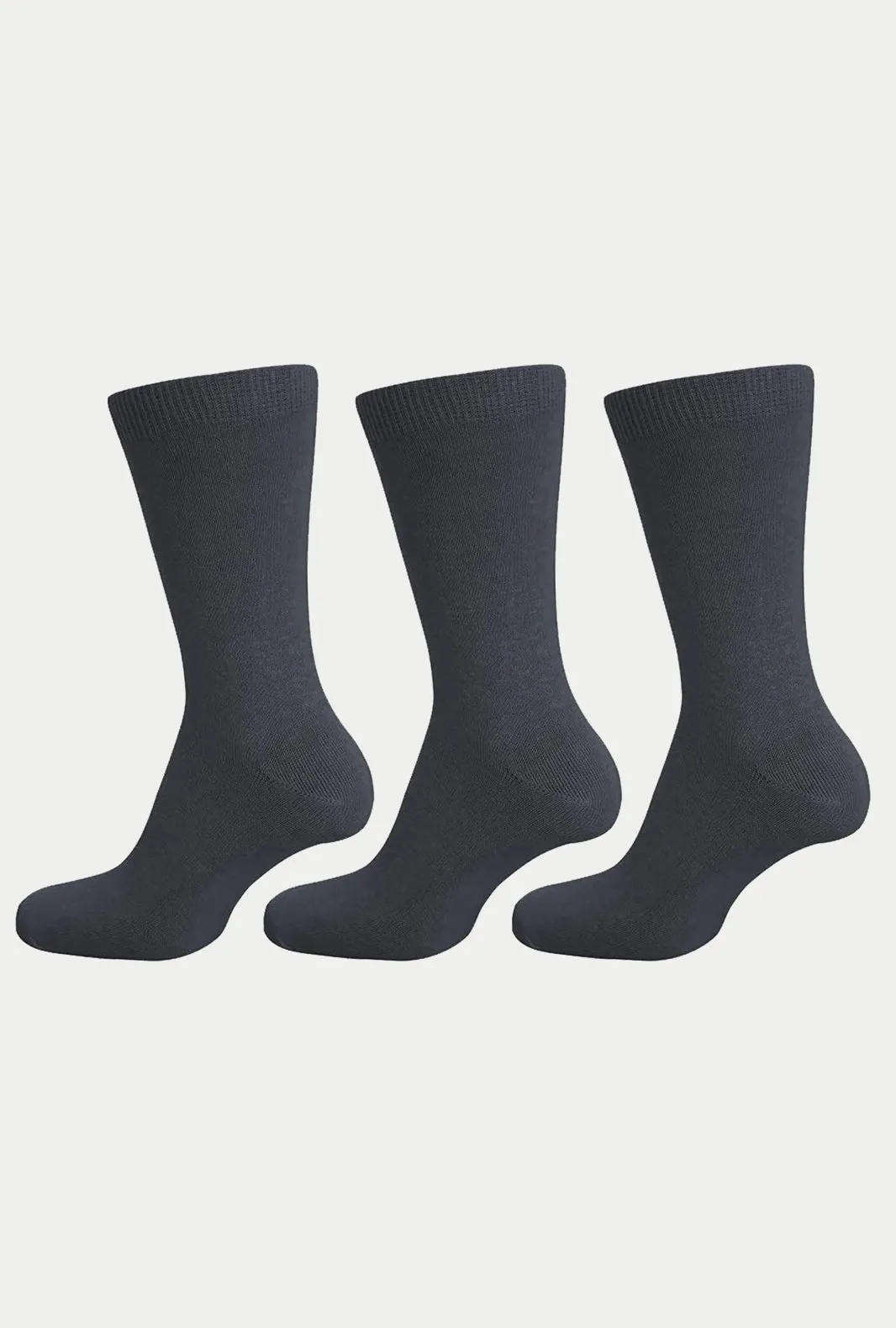 Children 3 Pair Plain Ankle School Socks