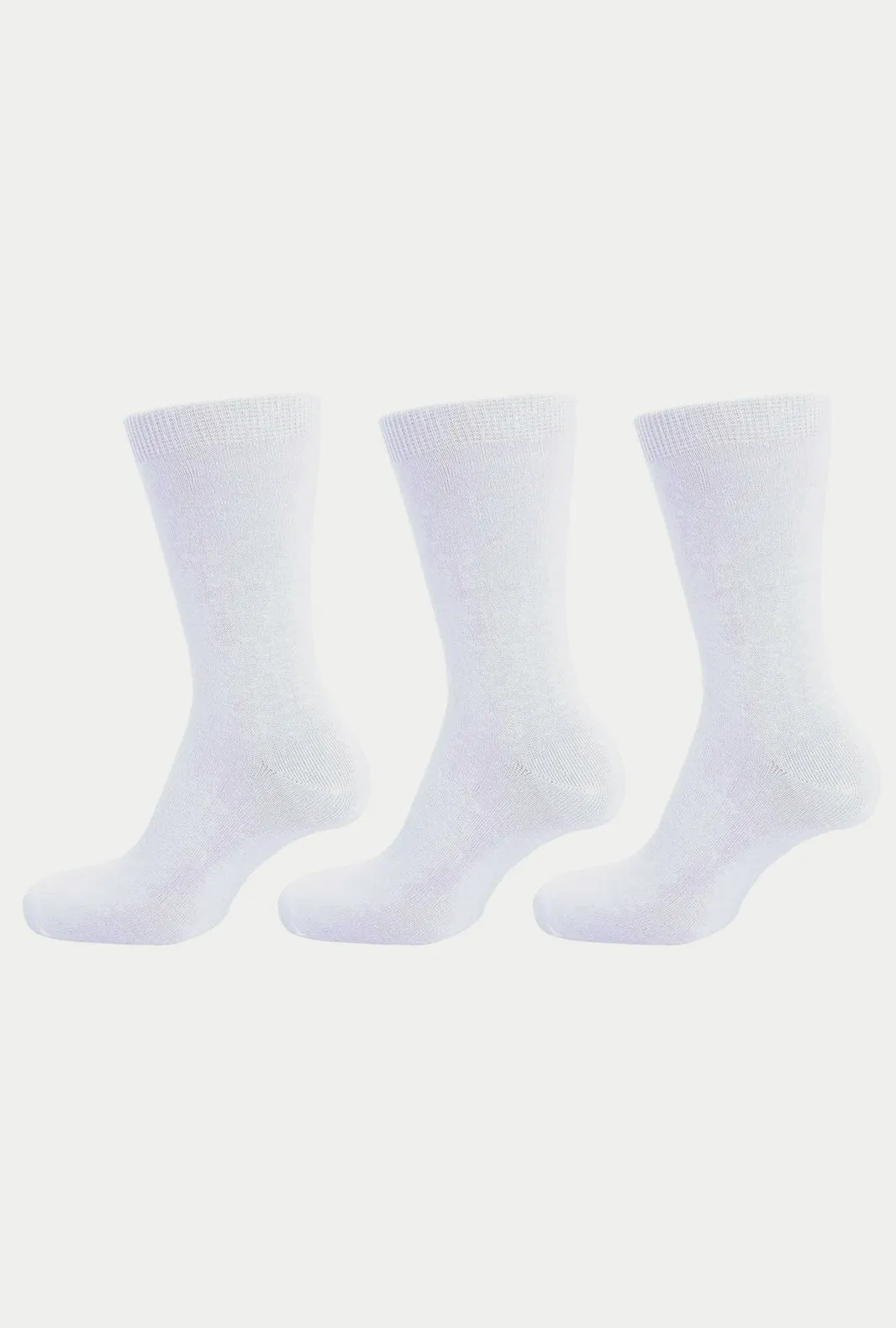 Children 3 Pair Plain Ankle School Socks