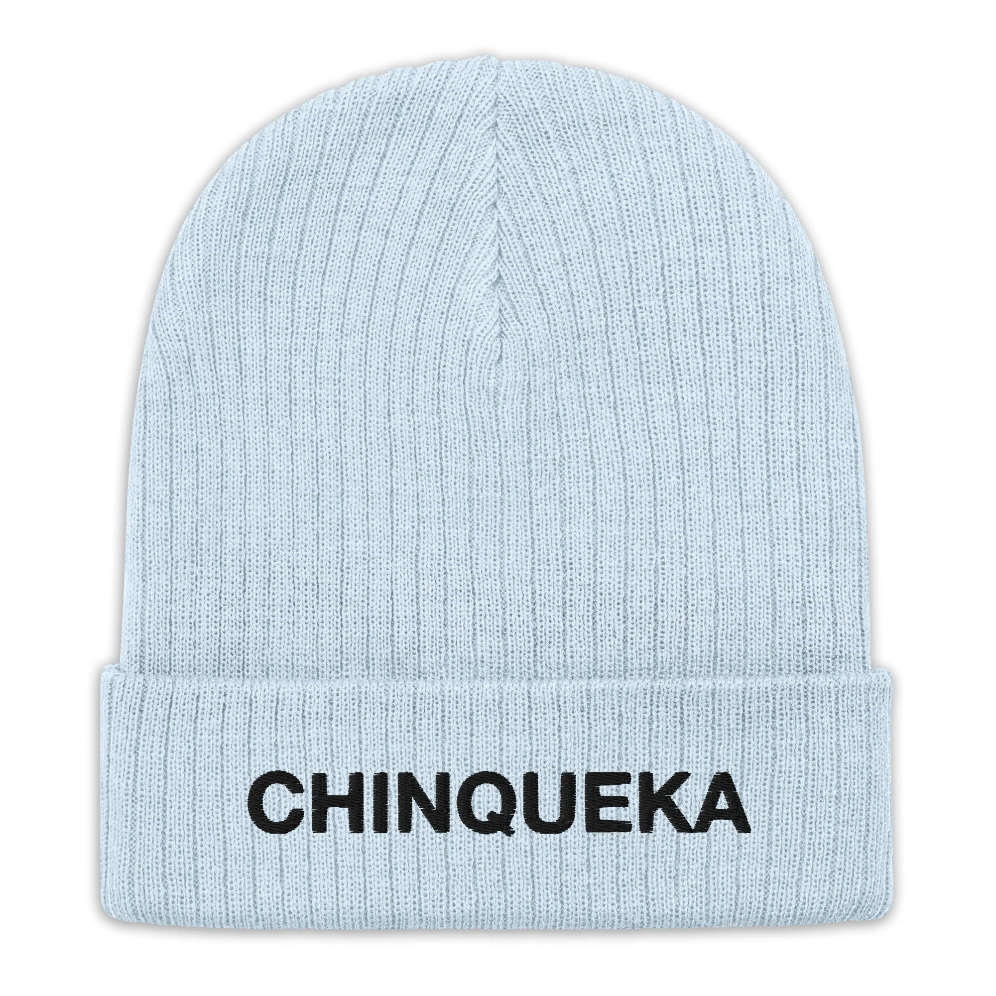 Chinqueka Embroidered Ribbed Knit Beanie