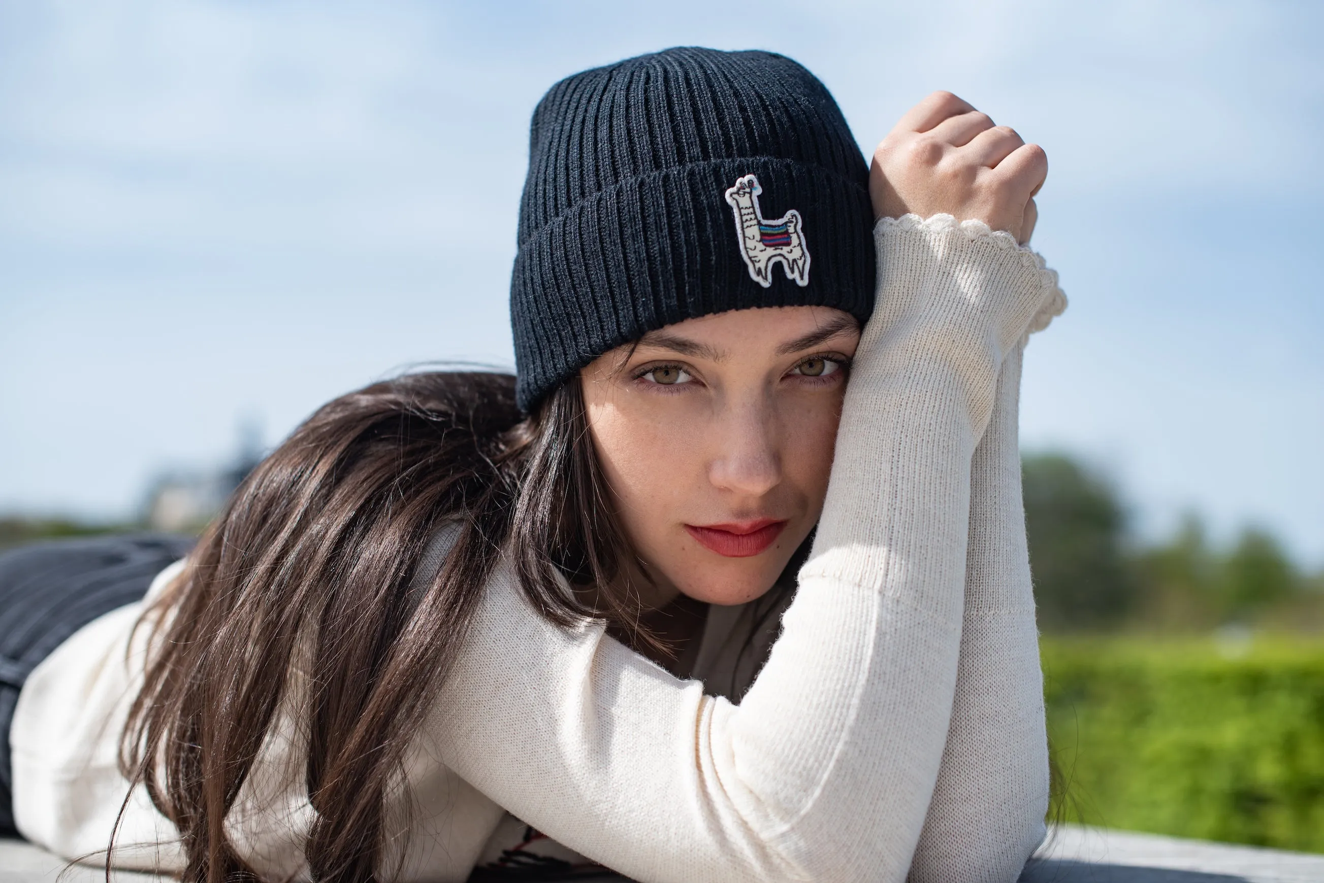 Chunky-knit Beanie Unisex Black