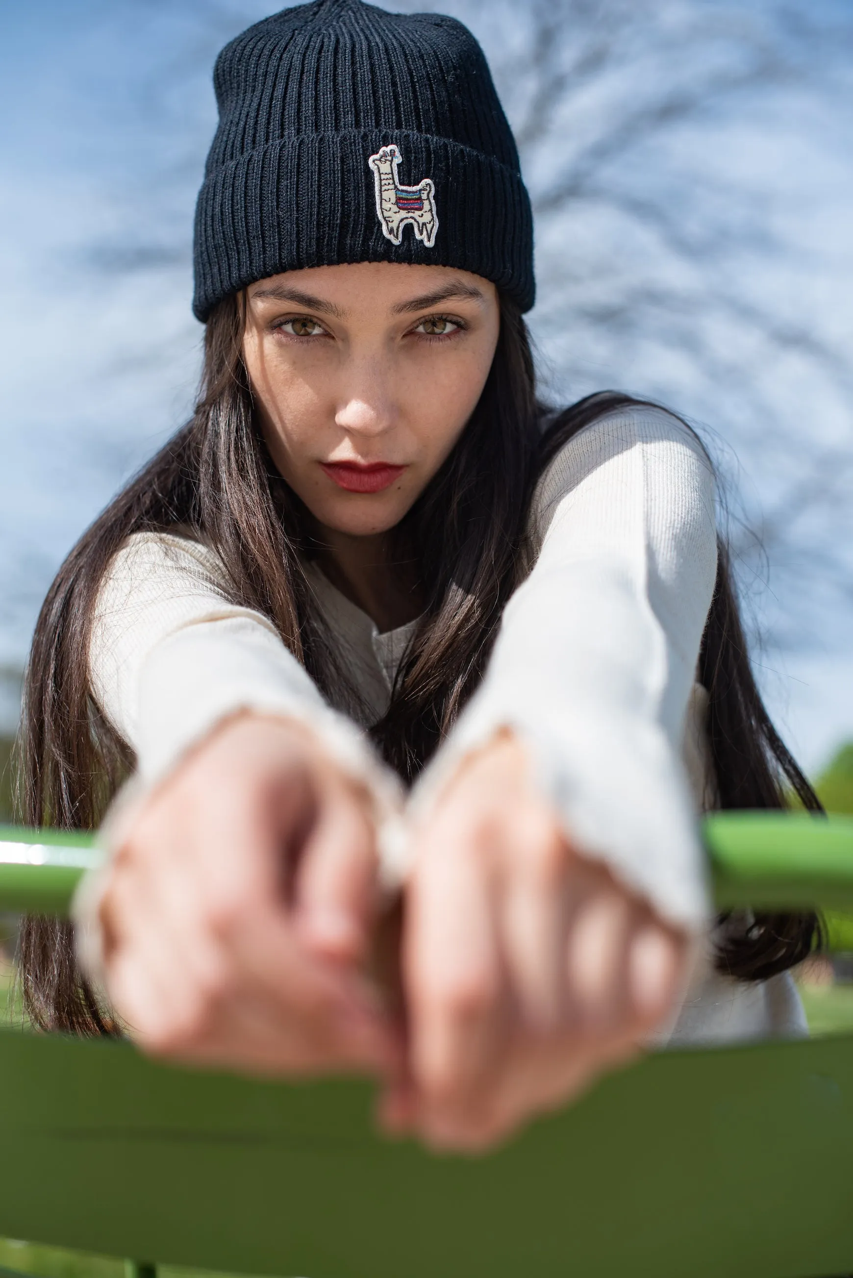 Chunky-knit Beanie Unisex Black