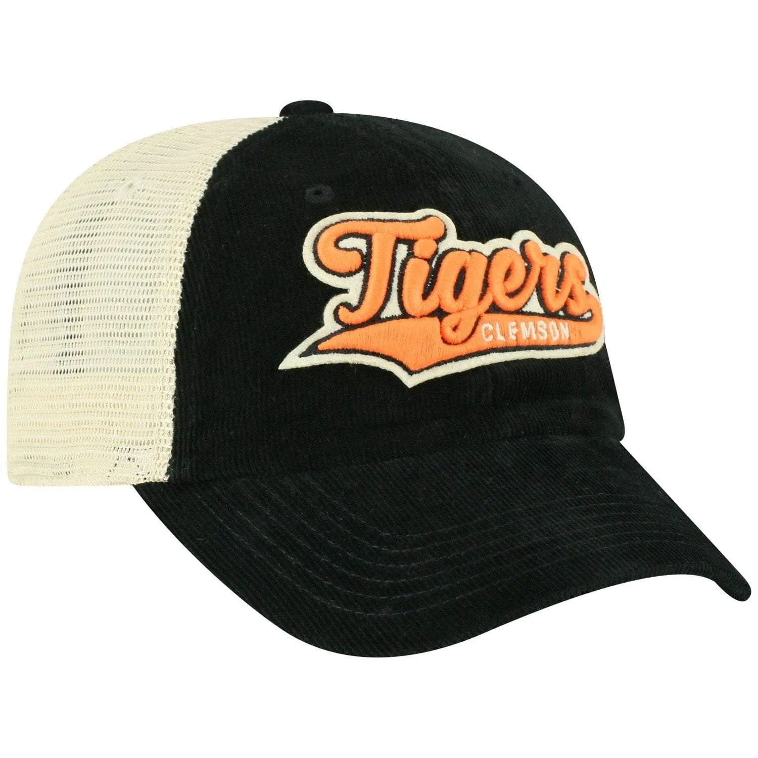 Clemson Tigers TOW "Rebel" Corduroy & Mesh Snapback Relax Hat Cap