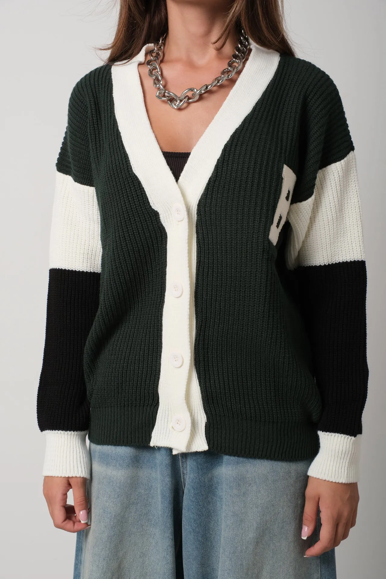 College Cardigan with Crest