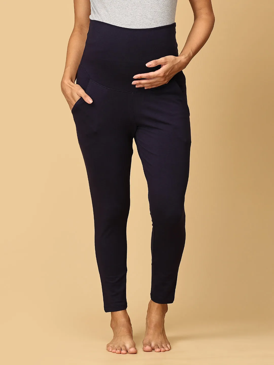 Comfy Maternity Leggings Navy Blue