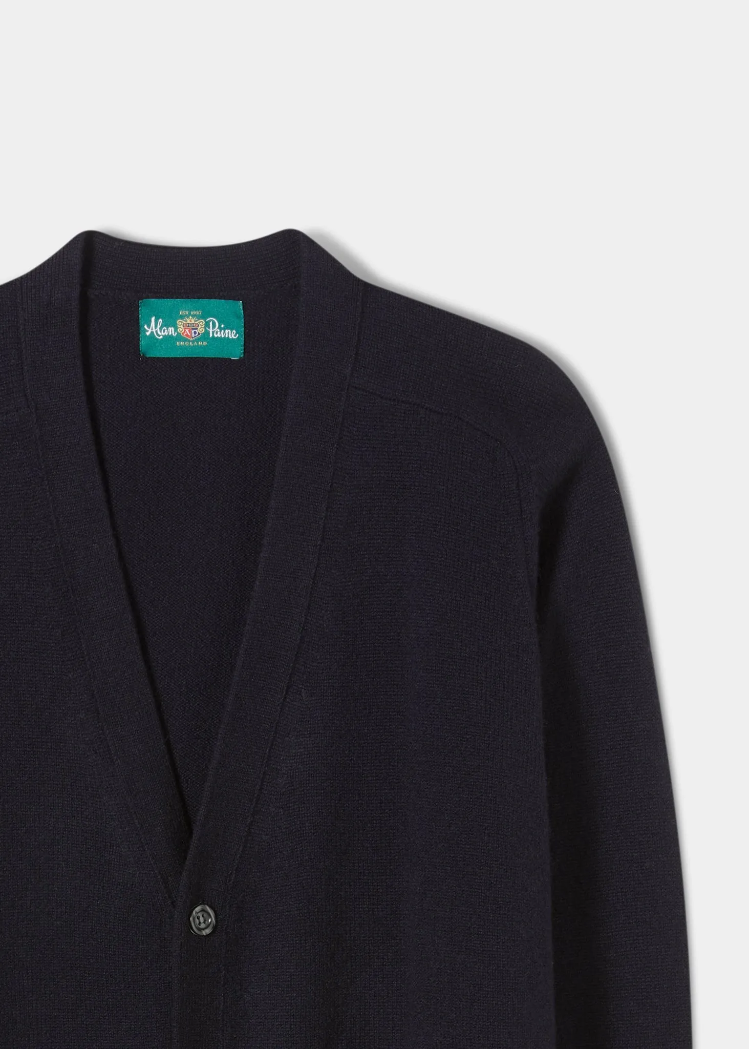 Cornwall Lambswool Cardigan in Navy - Classic Fit