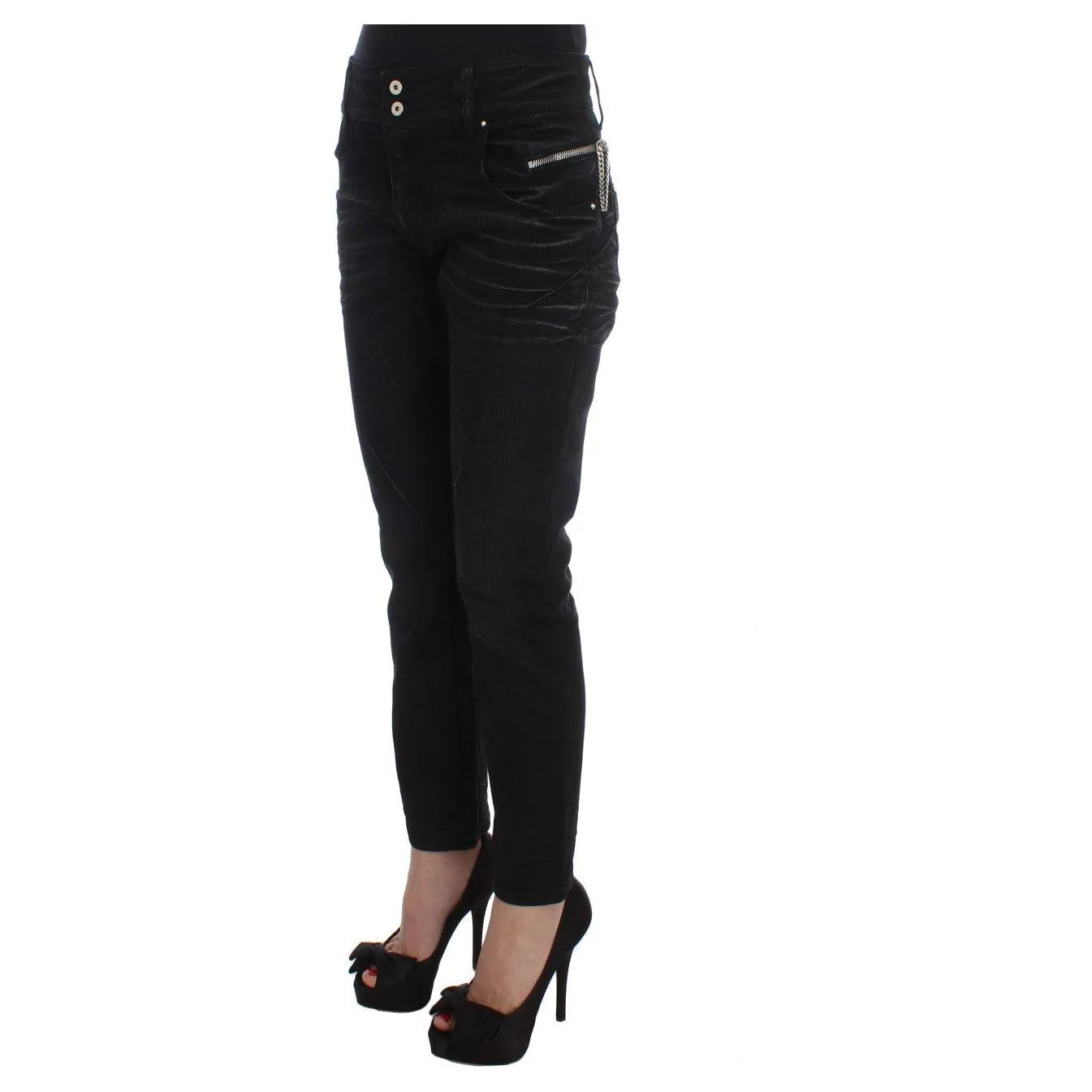 Costume National Elegant Black Slouchy Fit Jeans for Trendsetters