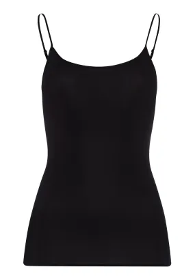 Cotton Seamless Cotton Round Neck Camisole | Black 71600-019