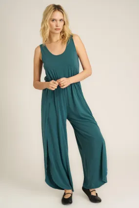 Do It Again Scoop Neck Jumpsuit - Pacific Teal