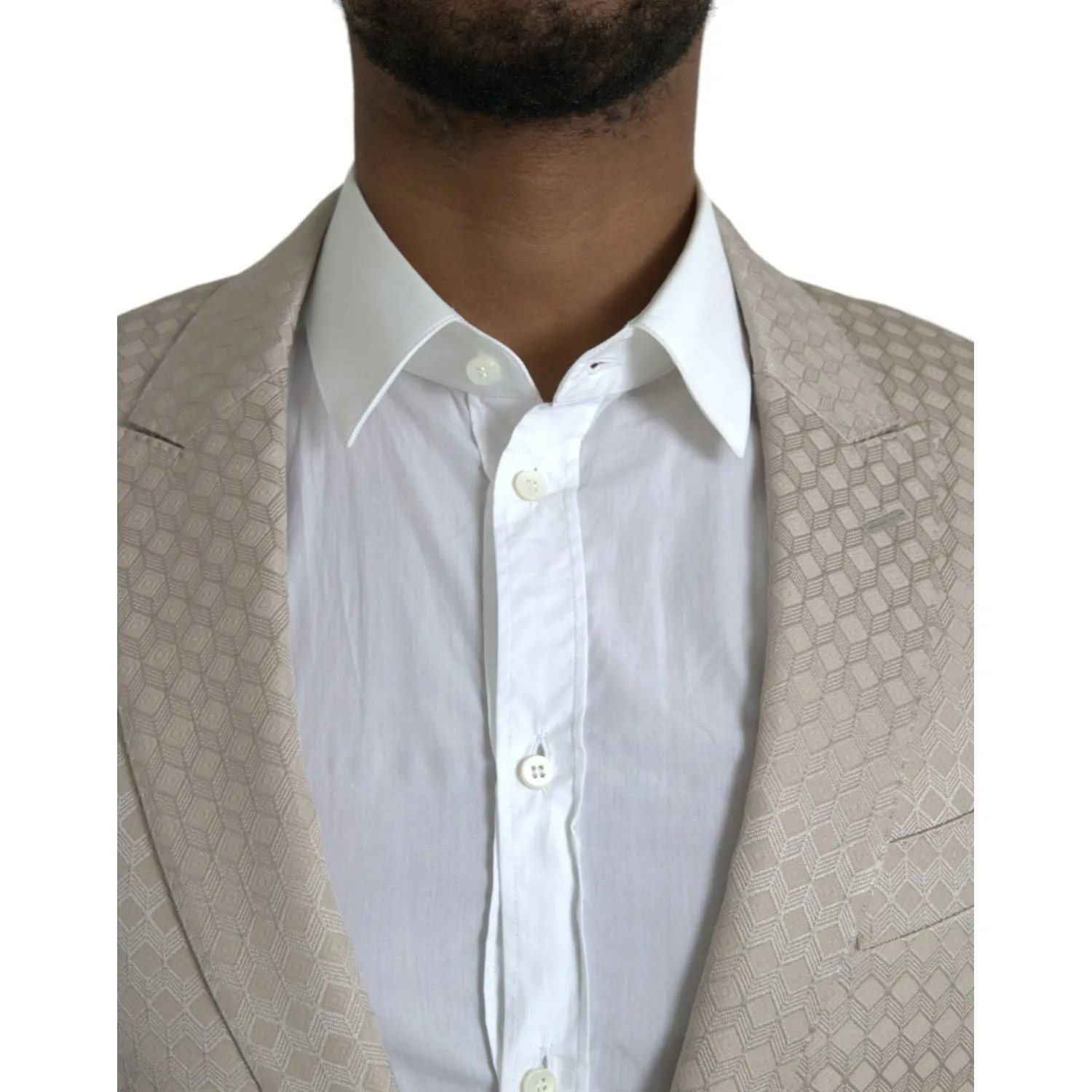 Dolce & Gabbana Beige MARTINI Single Breasted Coat Blazer