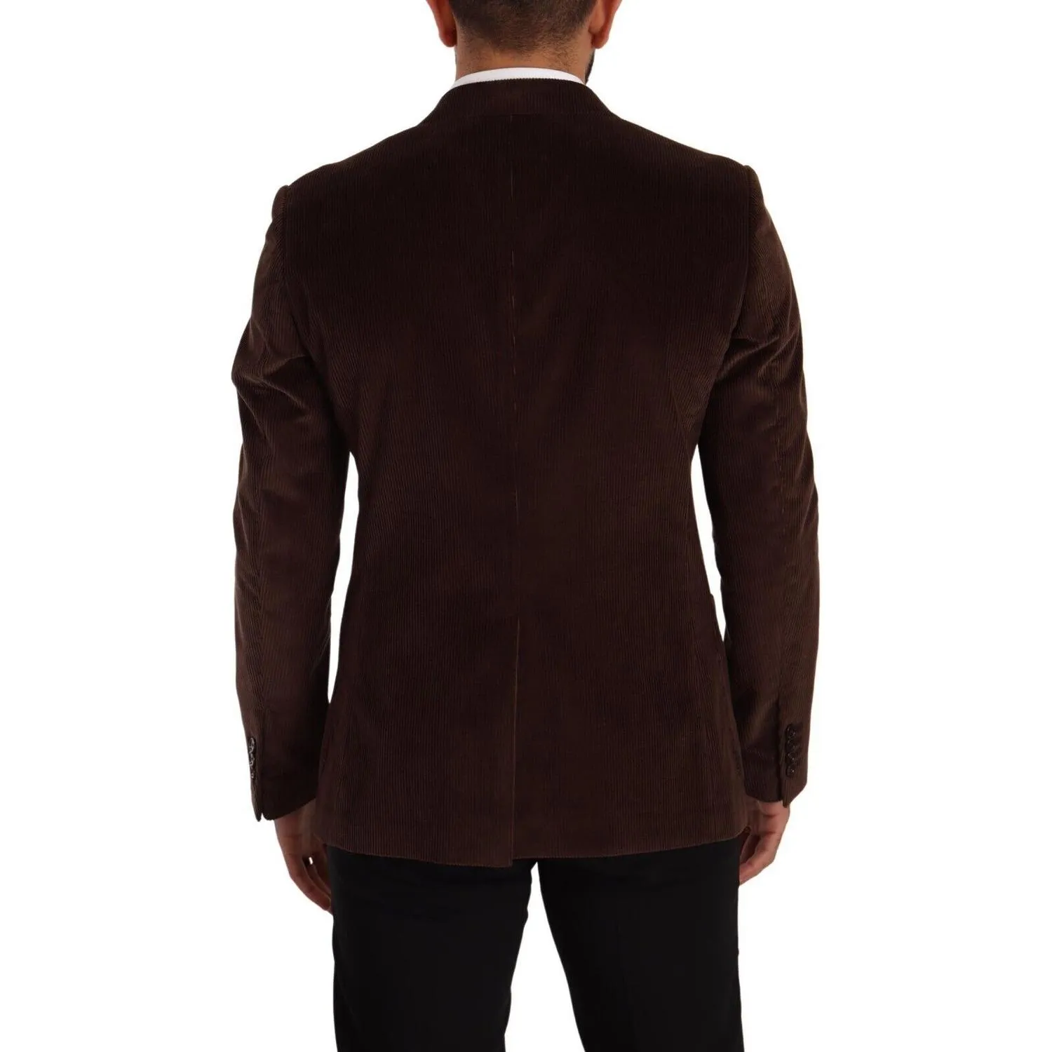 Dolce & Gabbana Elegant Brown Corduroy Slim Fit Blazer