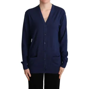 Dolce & Gabbana Elegant Virgin Wool Blue Cardigan