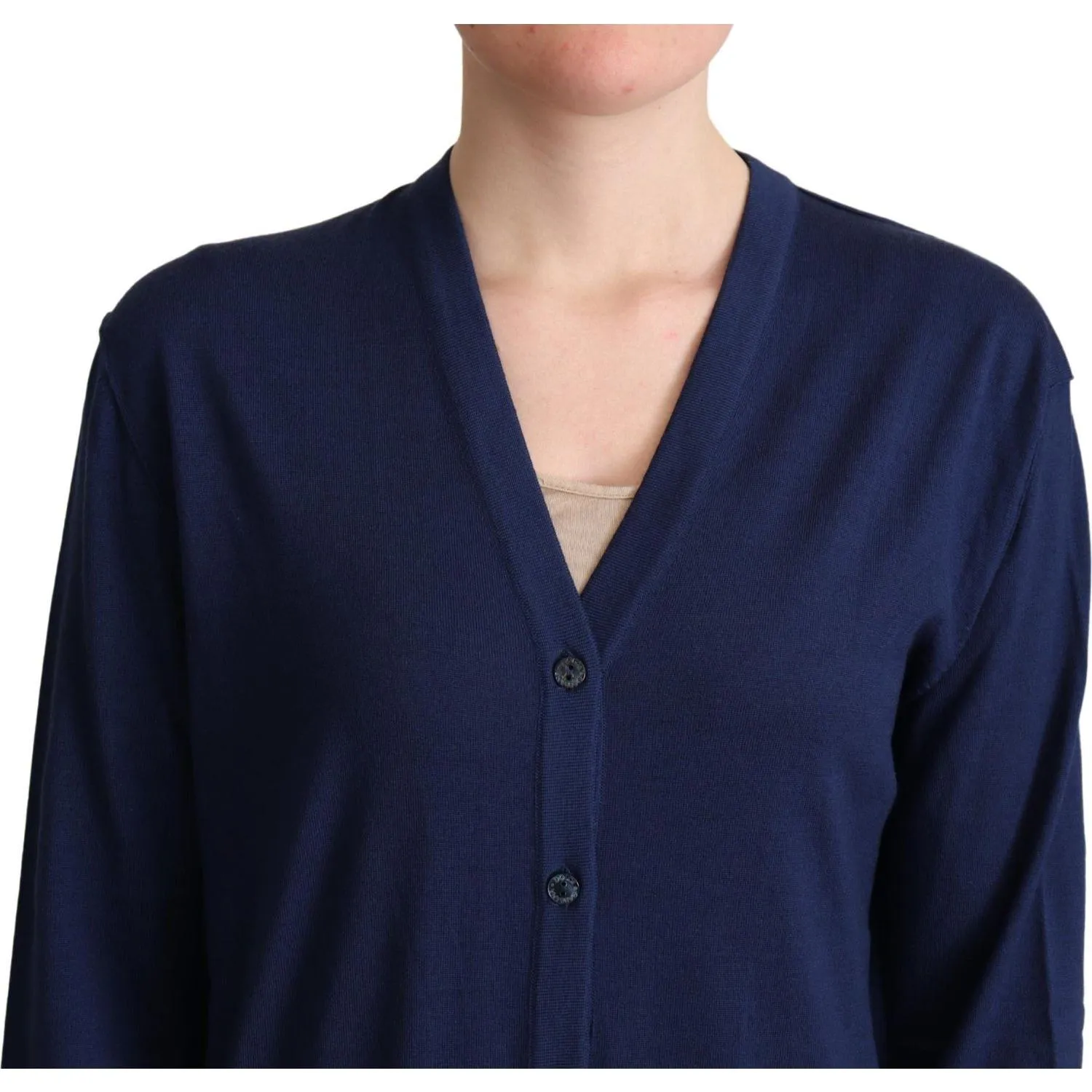 Dolce & Gabbana Elegant Virgin Wool Blue Cardigan