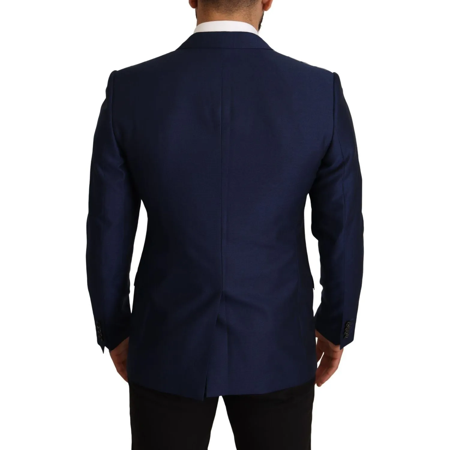 Dolce & Gabbana Navy Blue Virgin Wool Martini Blazer