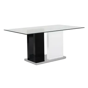 Dual-Tone Tempered Glass Dining Table