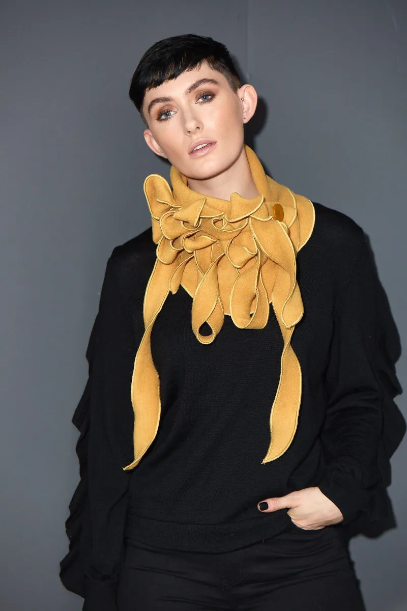 Ellie - Gold Mustard Collar Scarf