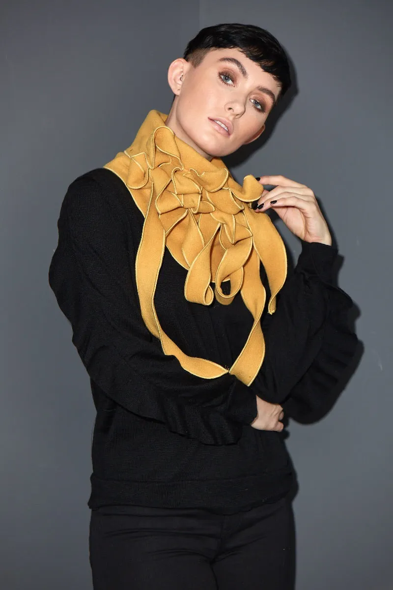 Ellie - Gold Mustard Collar Scarf