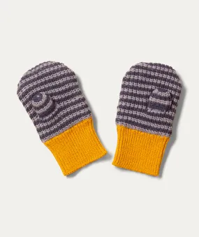 Embroidered Knitted Mittens - Dreamyy Blue