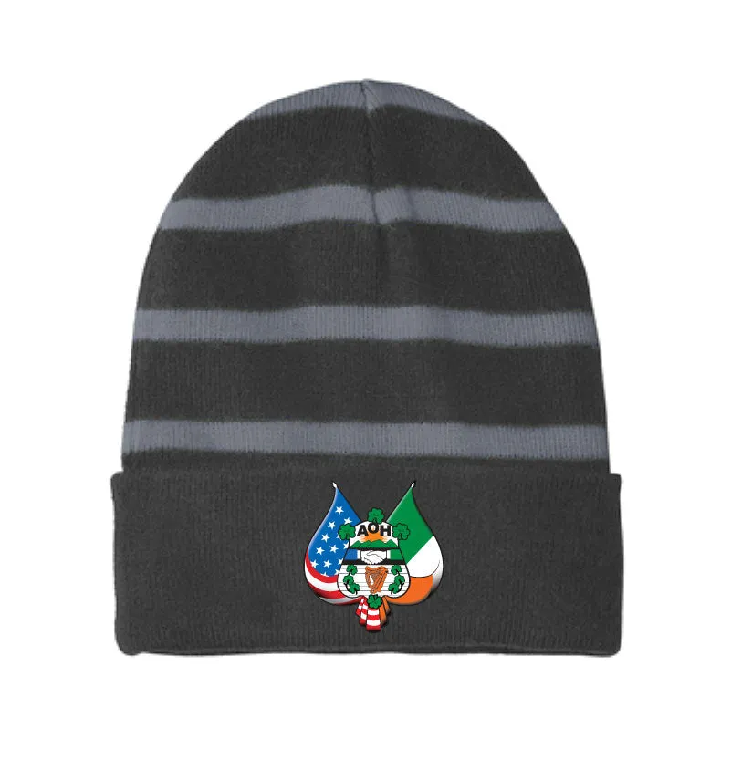 Embroidered Sport-Tek® Striped Beanie