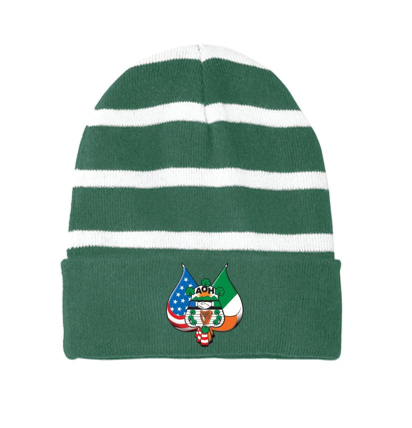 Embroidered Sport-Tek® Striped Beanie