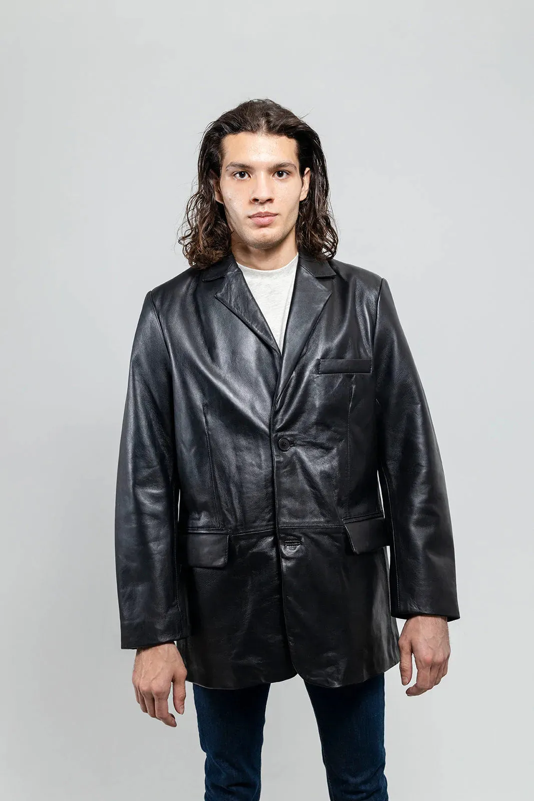 Esquire Mens Leather Jacket Black