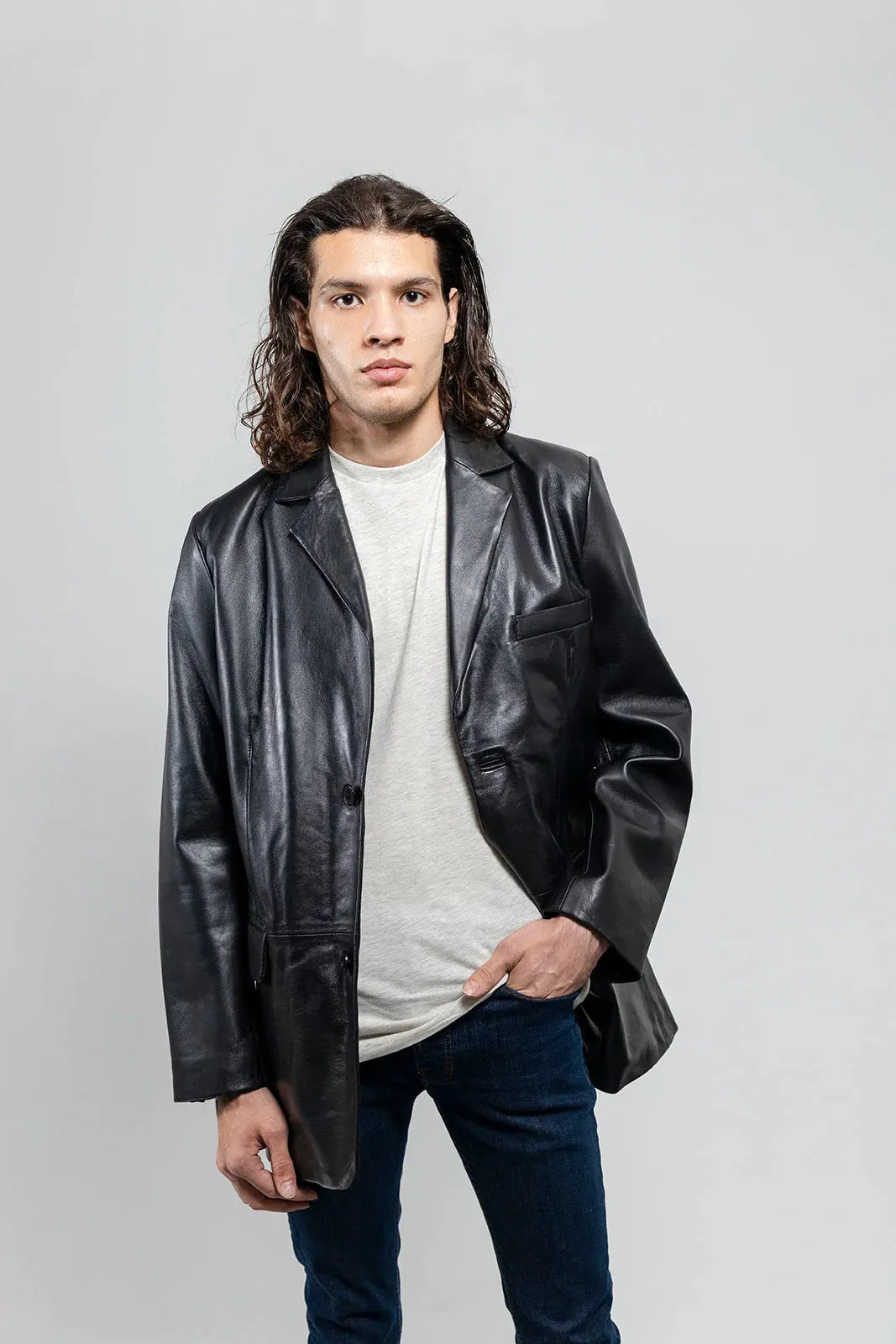 Esquire Mens Leather Jacket Black