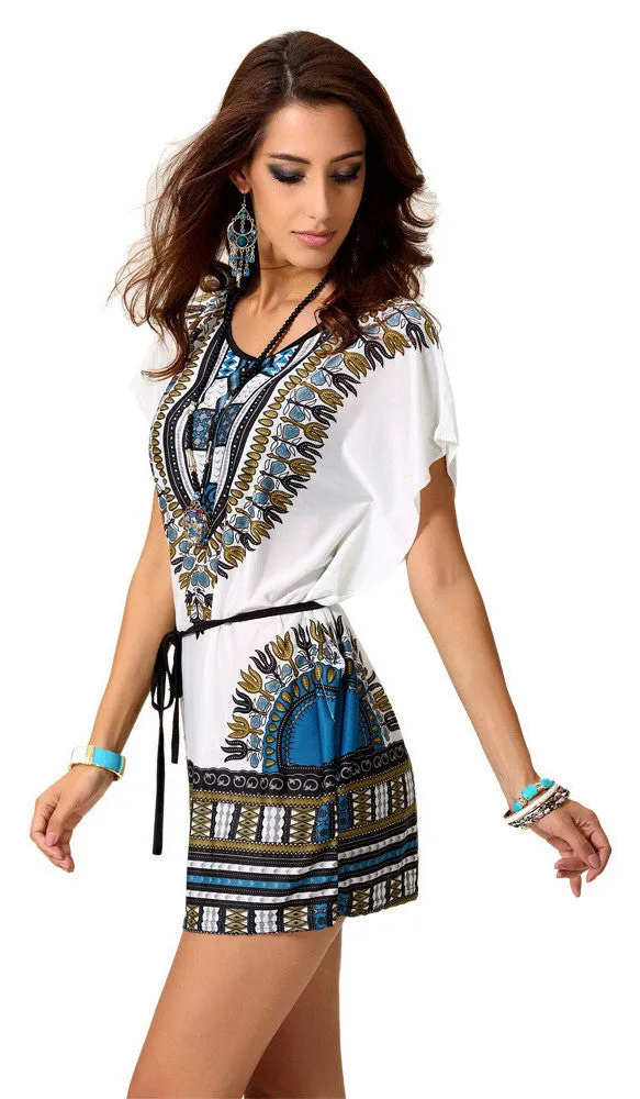 Ethnic Dashiki Floral Dress