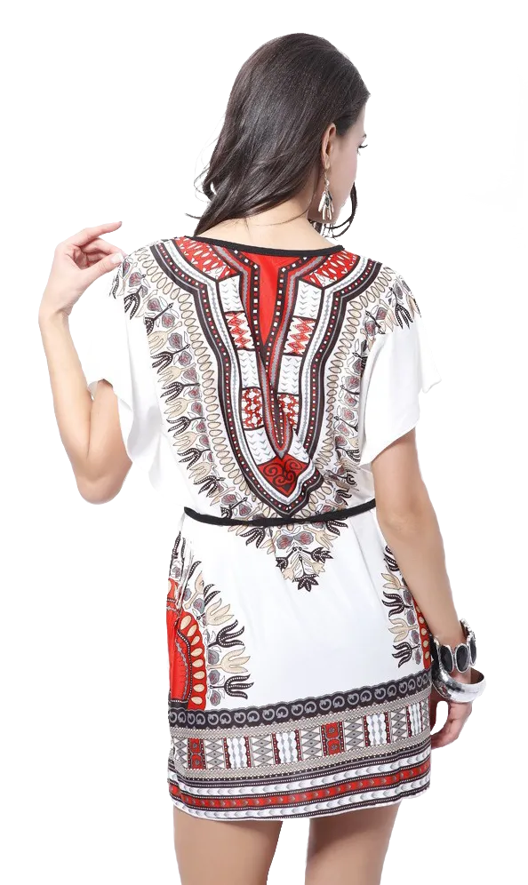 Ethnic Dashiki Floral Dress