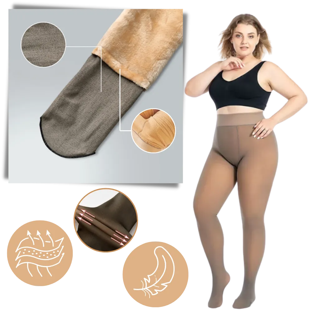 Fake Translucent Fleece Lined Tights