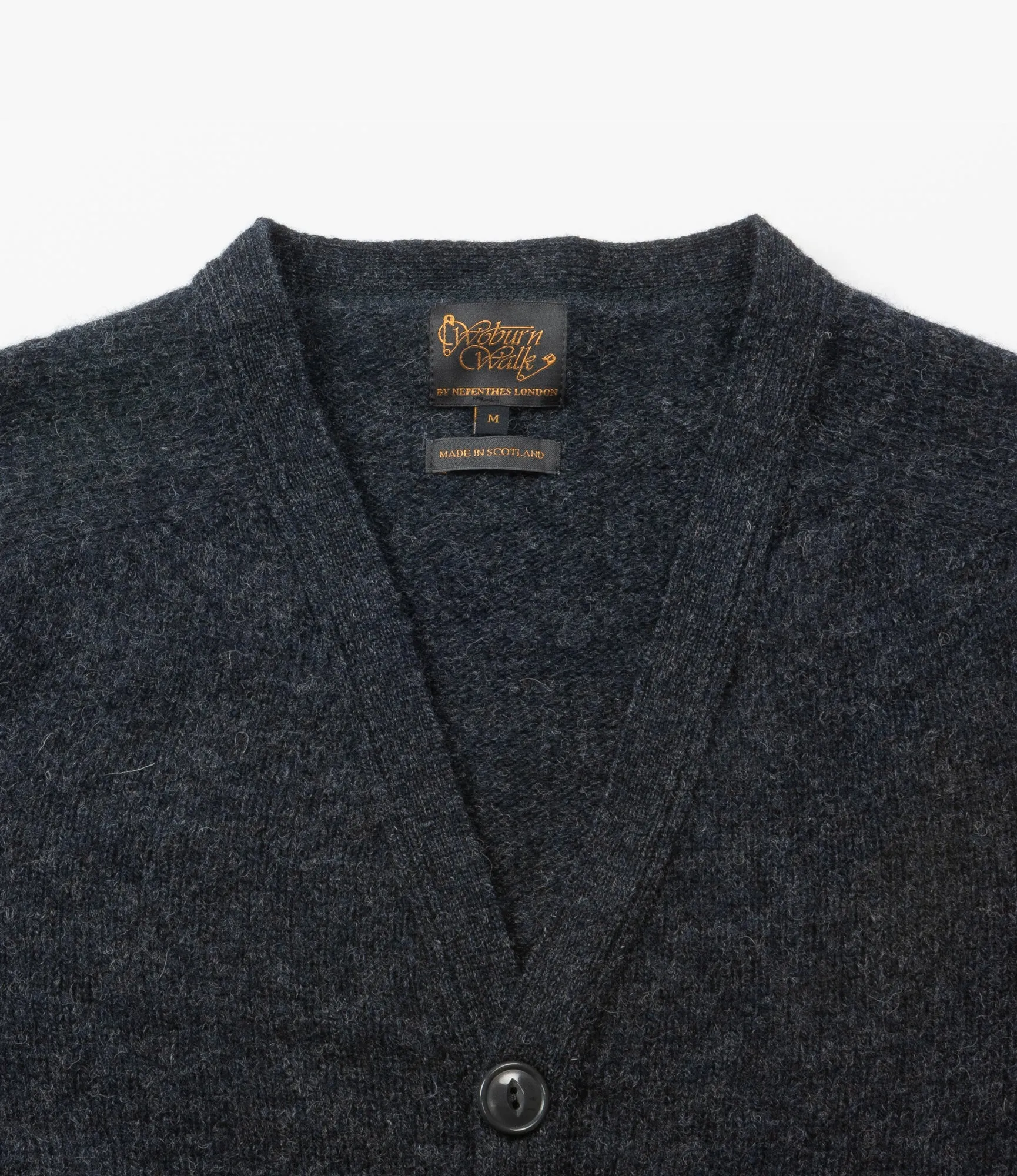 Fisherman Shetland Cardigan – Charcoal