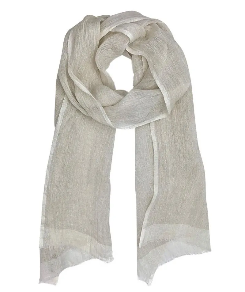 Flax Two Tone Scarf | Gauze Linen