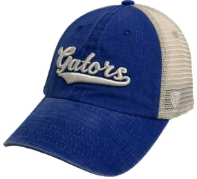 Florida Gators TOW Royal Blue "Raggs" Mesh Script Logo Snapback Slouch Hat Cap