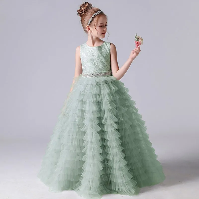 Formal Tiered Flower Girl Dress