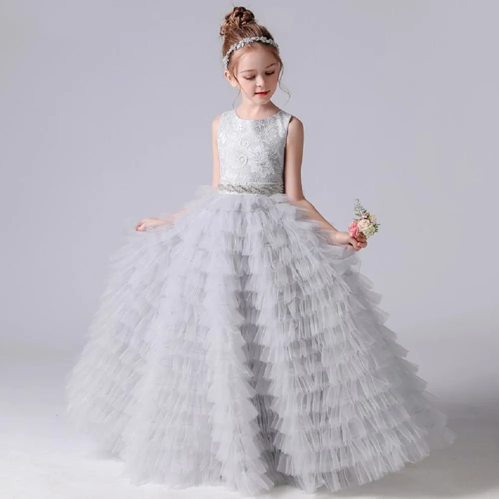 Formal Tiered Flower Girl Dress