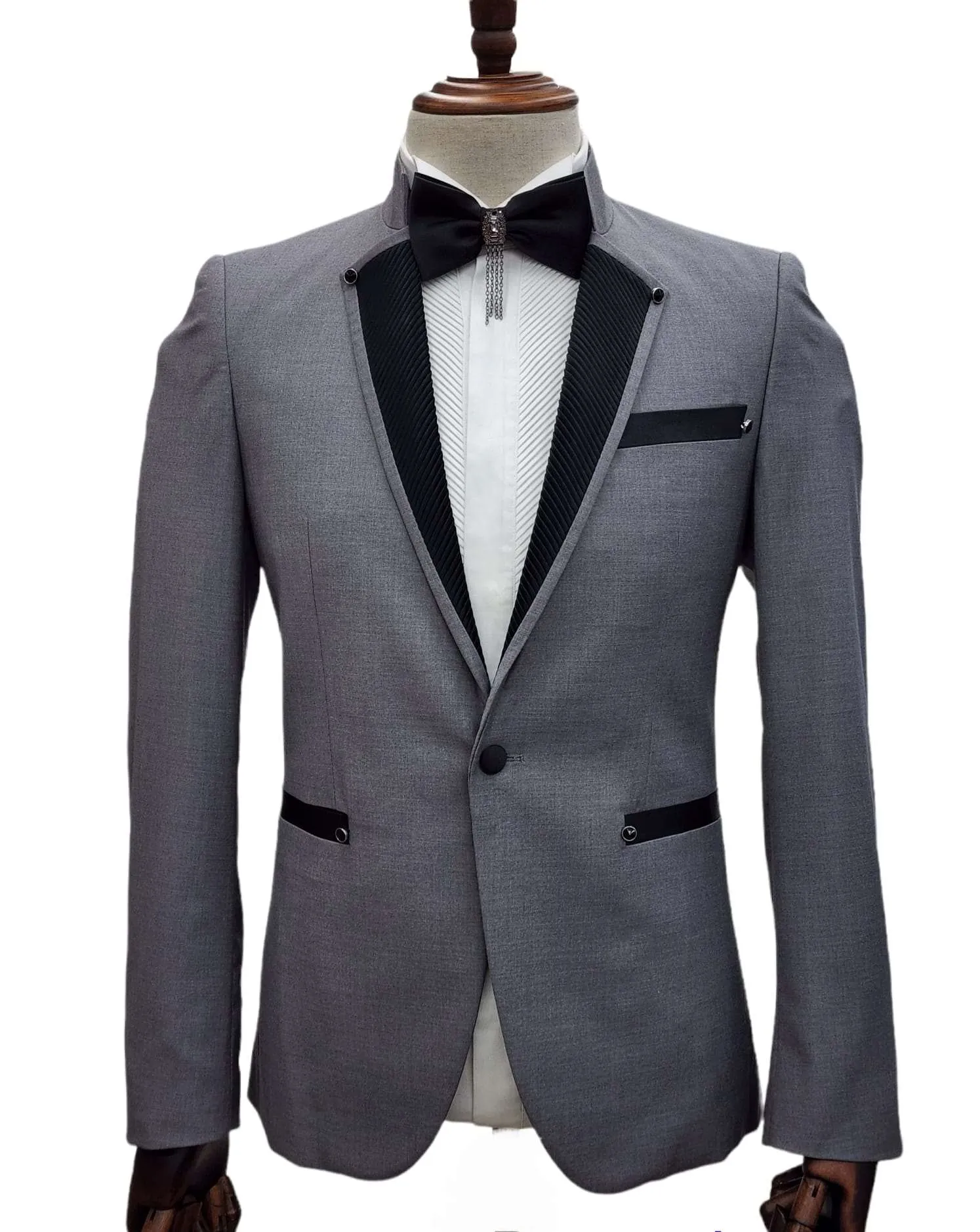 Giovanni Testi 1 Button Slim Fit Ceremonial Tuxedo GT-HAKIM L.GREY