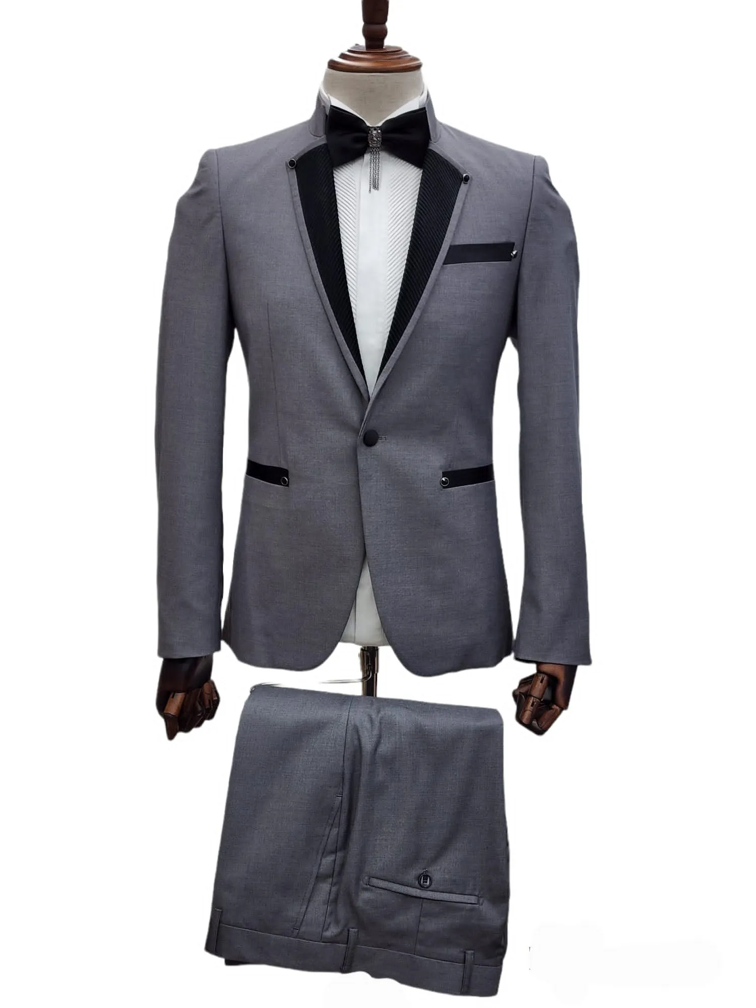 Giovanni Testi 1 Button Slim Fit Ceremonial Tuxedo GT-HAKIM L.GREY