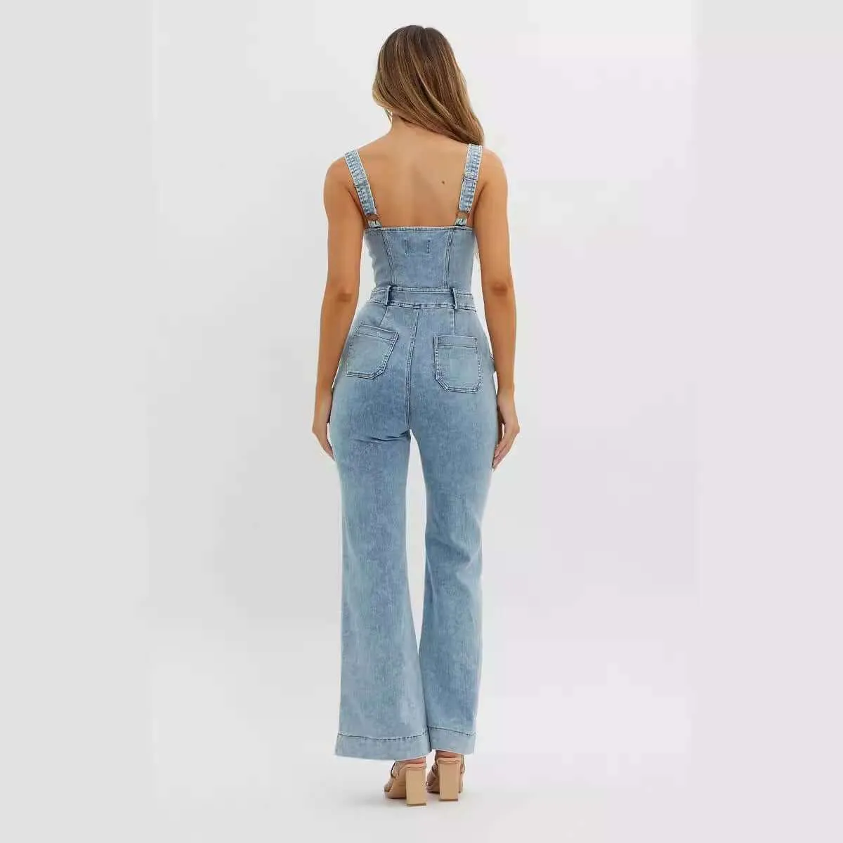 Glow Chic's Shoulder Strap Slim Cowboy Siamese Pants