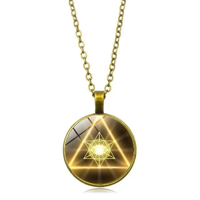 Gold Sacred Geometry Pendant Necklace