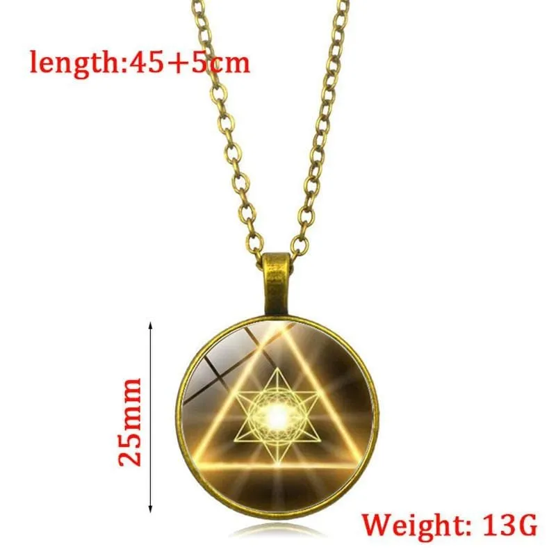 Gold Sacred Geometry Pendant Necklace