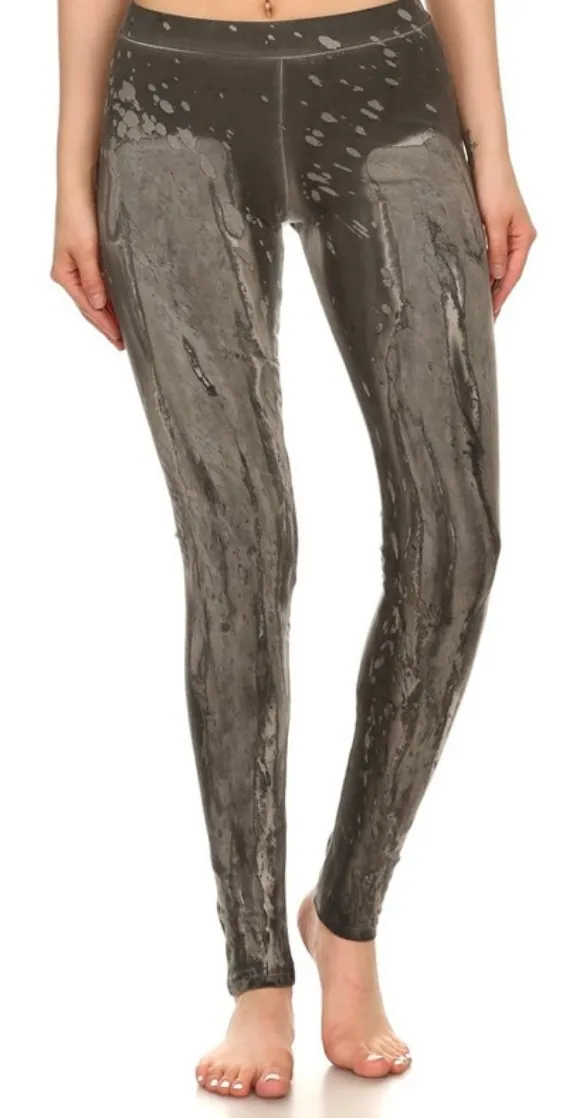 Grey Dye-washed leggings