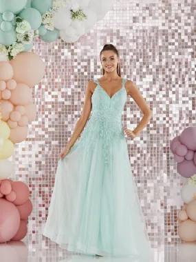 Hanna ballgown, prom dress by Tiffany’s lilac, mint and pale blue