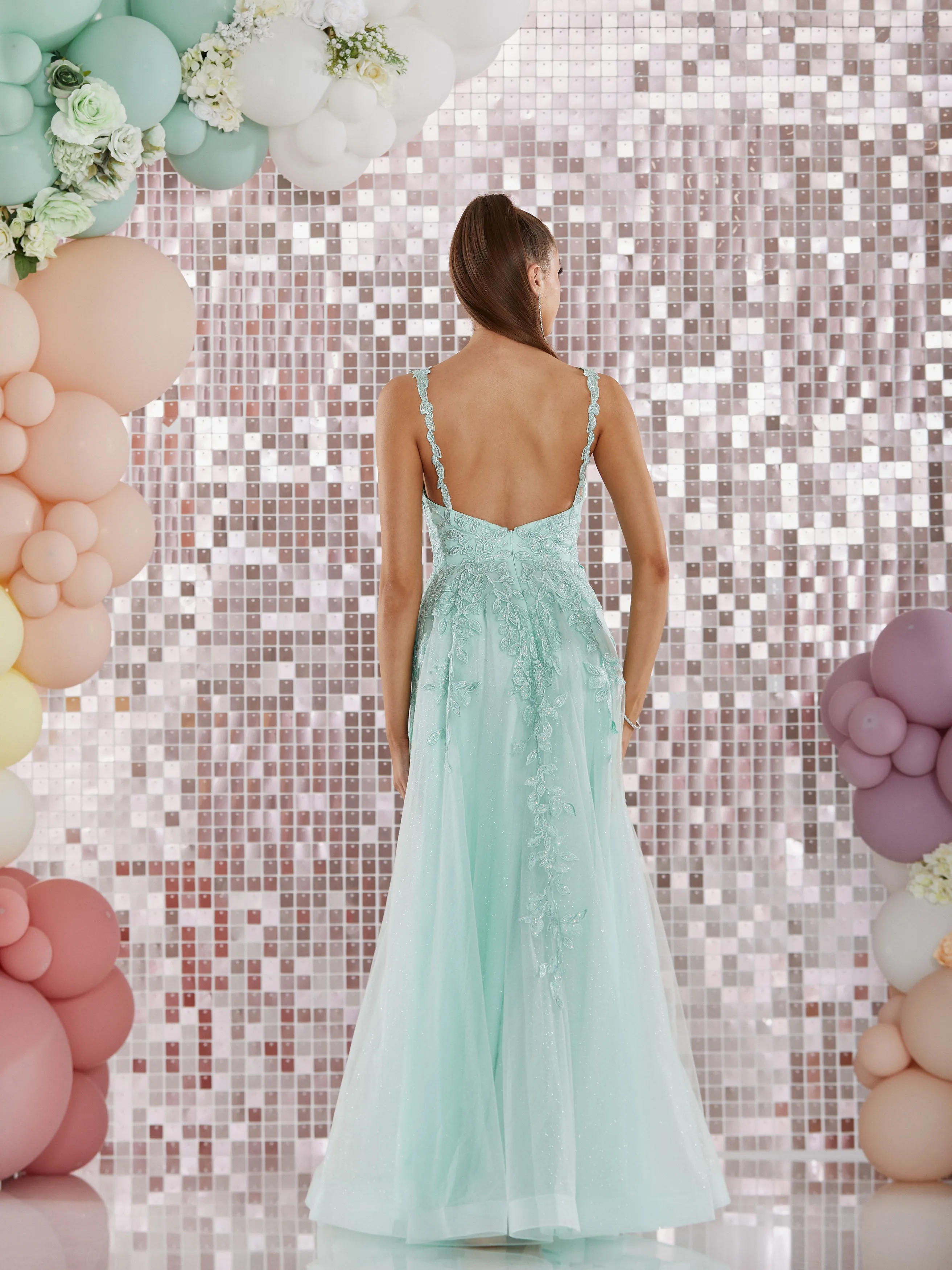 Hanna ballgown, prom dress by Tiffany’s lilac, mint and pale blue