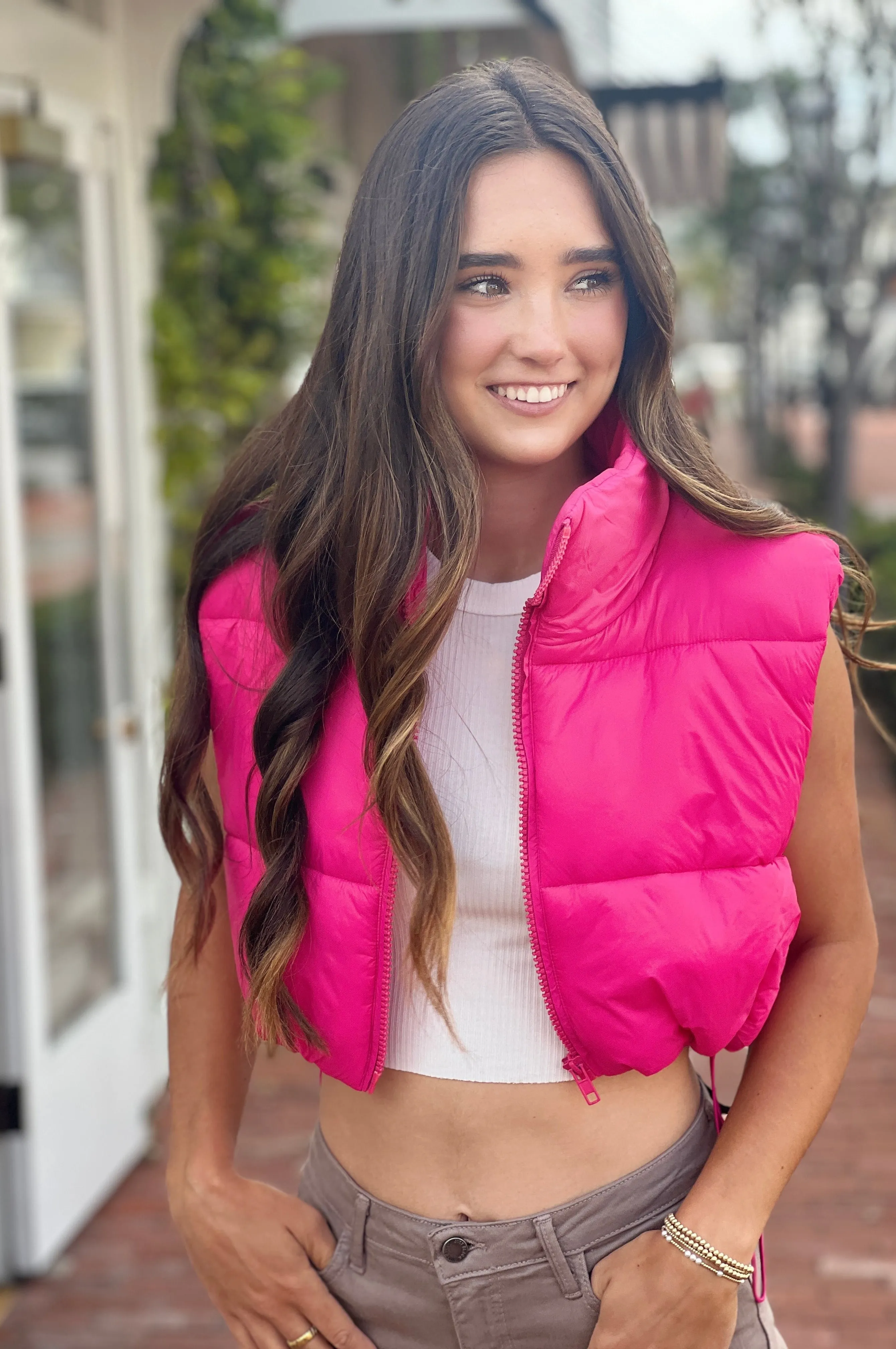 Hottie Hot Pink Puffer Vest