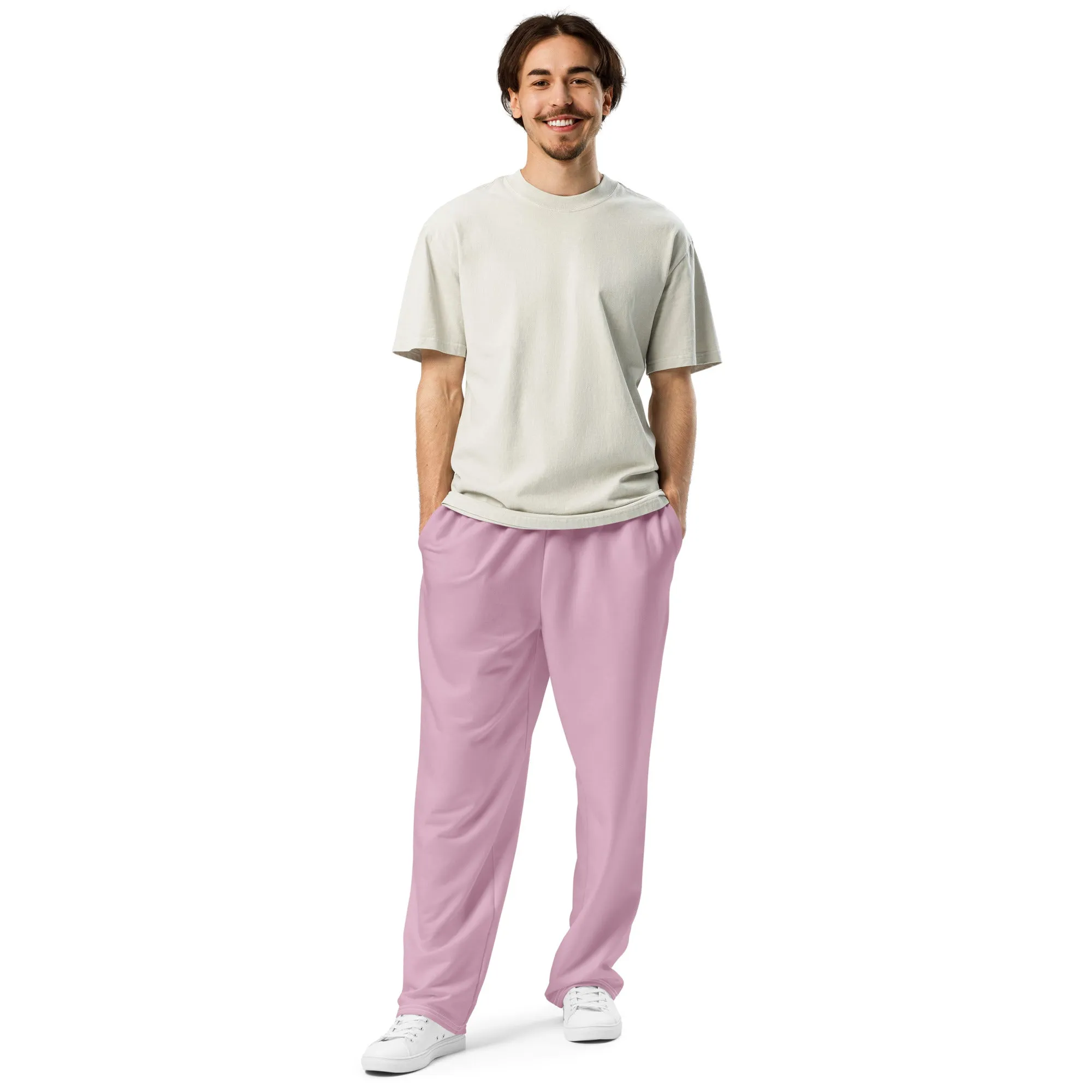 Humble Sportswear™ Pastel Pink Wide-leg Joggers