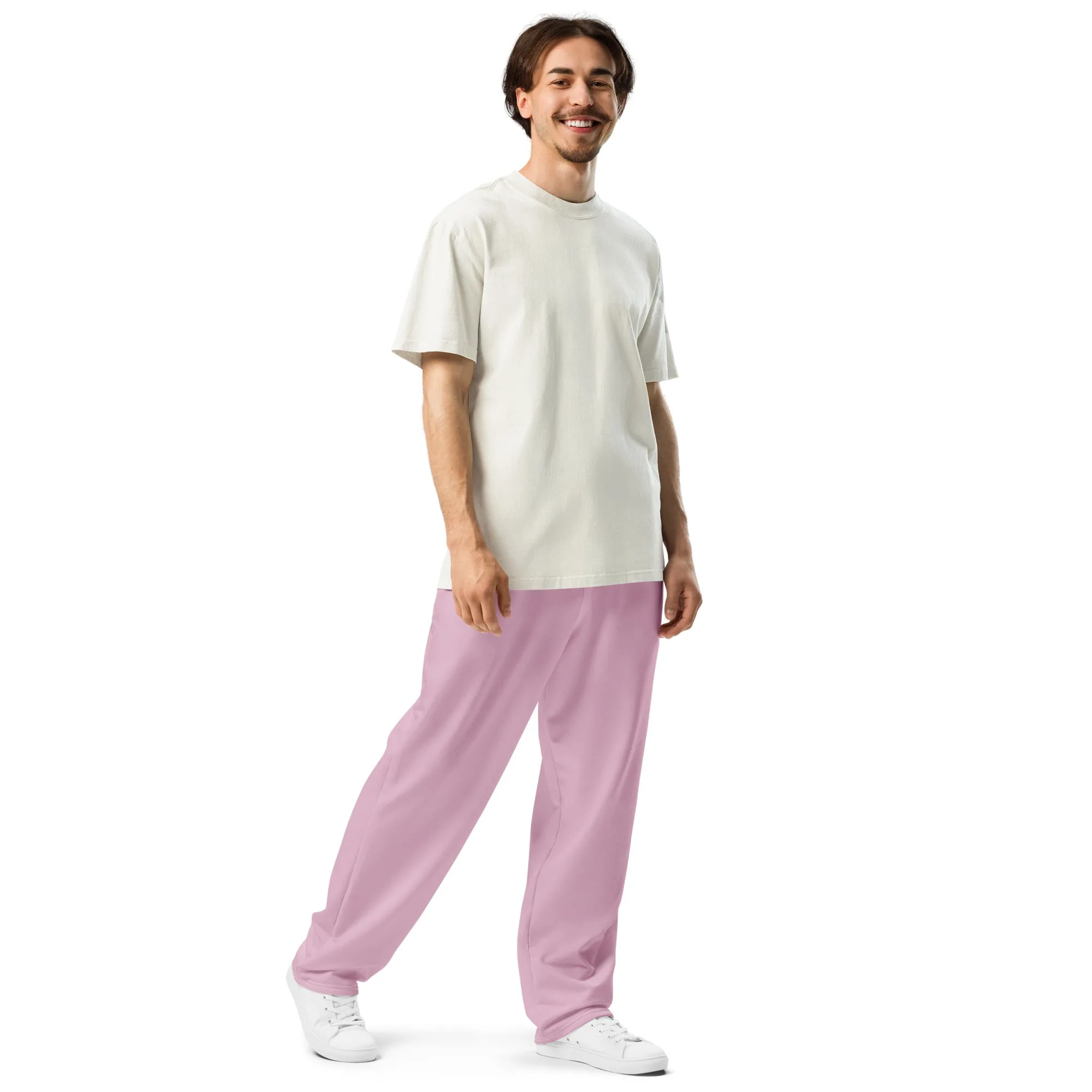 Humble Sportswear™ Pastel Pink Wide-leg Joggers