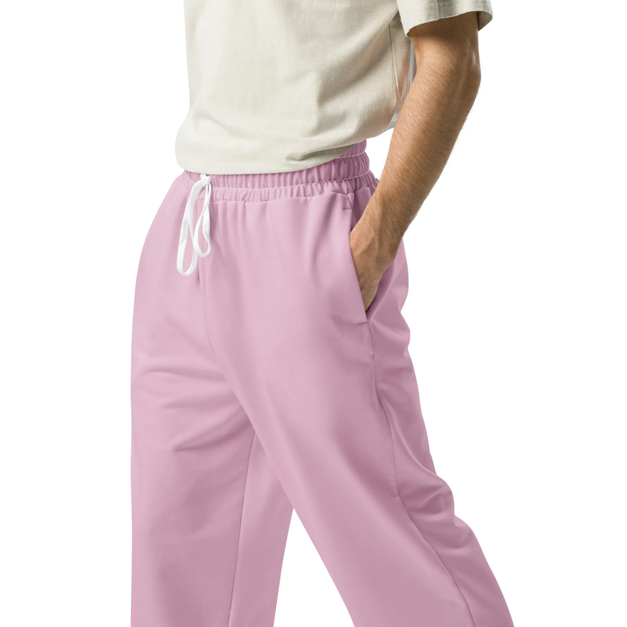 Humble Sportswear™ Pastel Pink Wide-leg Joggers