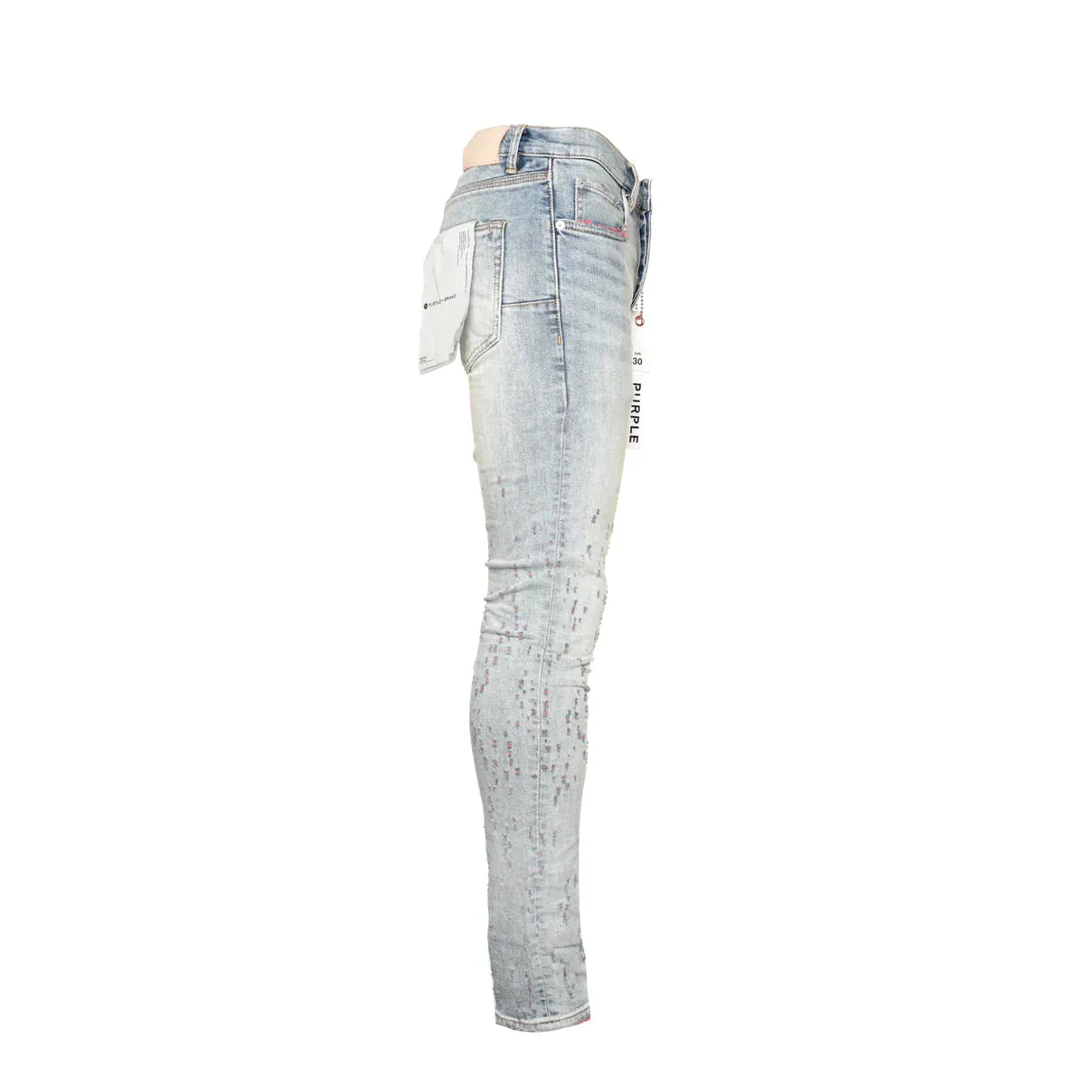 Indigo Color Weft Buckshot Jeans (Indigo) - PP001IRCW323