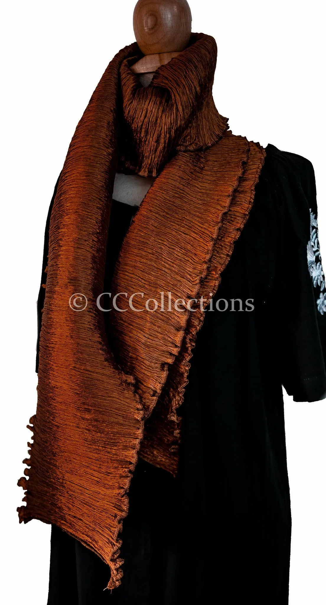 Indulge in Luxury with Our Pure Silk Large Pleated Scarf in Stunning Colors