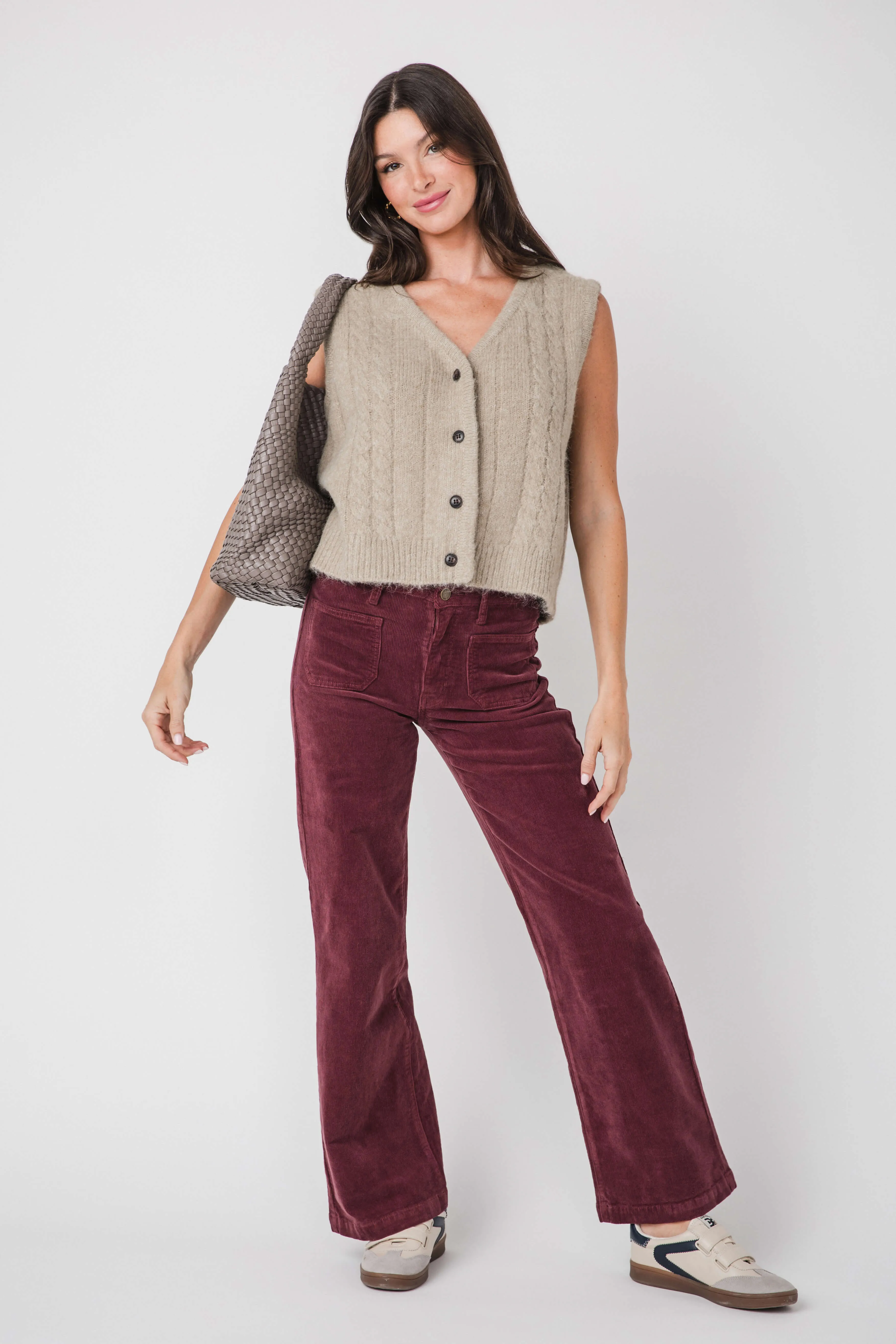 JBD Wide Leg Patch Pocket Corduroy Pants